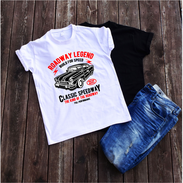 Balti unisex marškinėliai "Roadway legend''