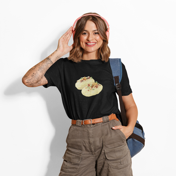 Juodi UNISEX marškinėliai "Cepelinai"