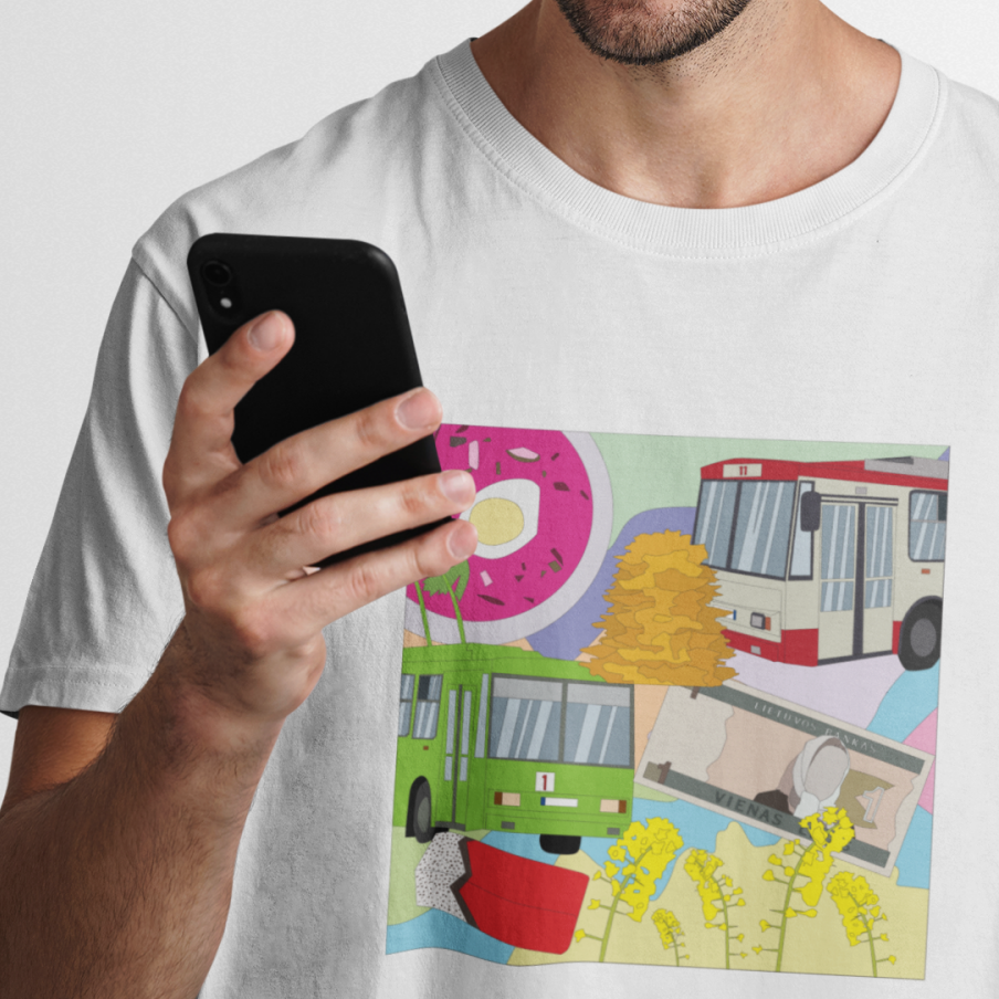 Balti UNISEX marškinėliai "Akcentai"