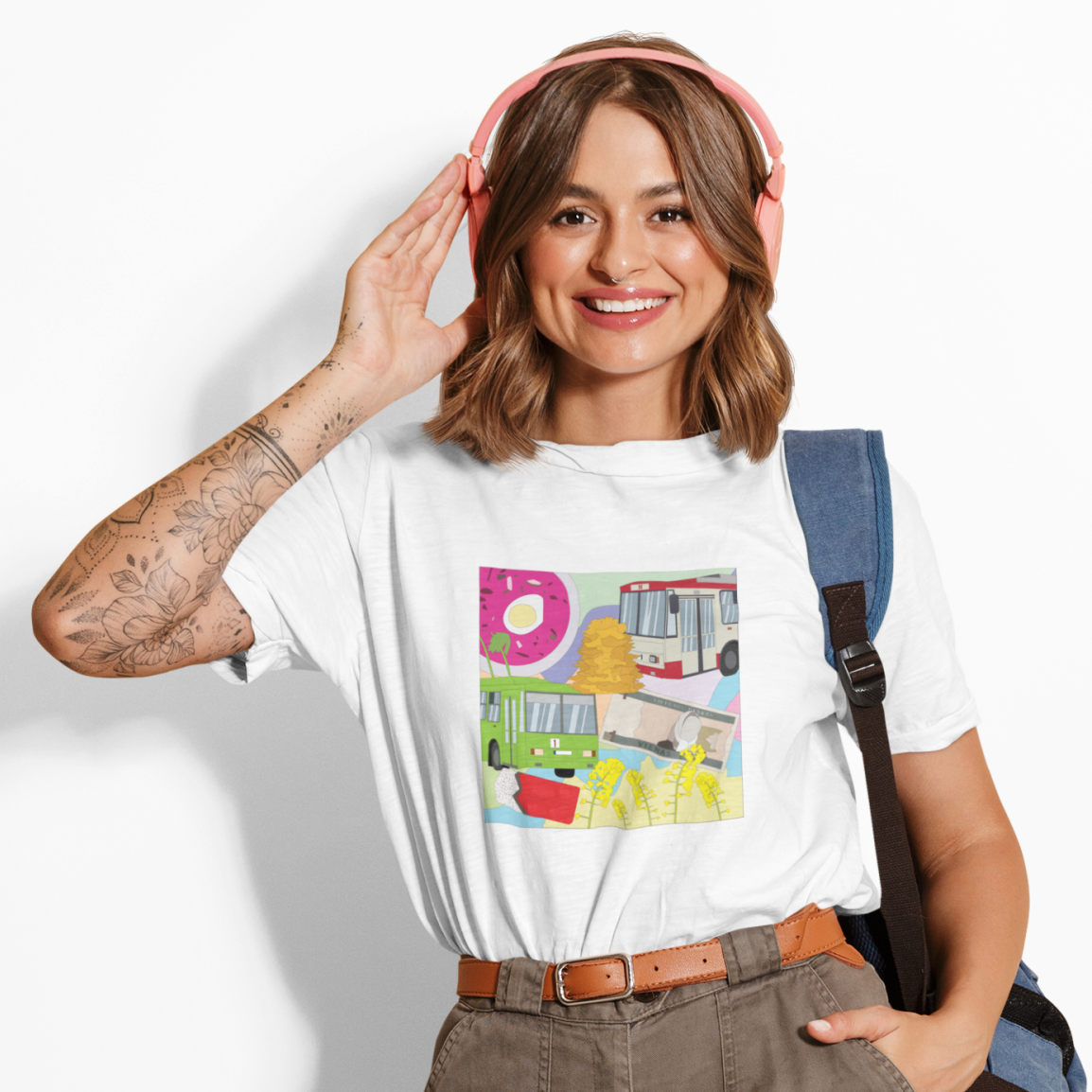 Balti UNISEX marškinėliai "Akcentai"