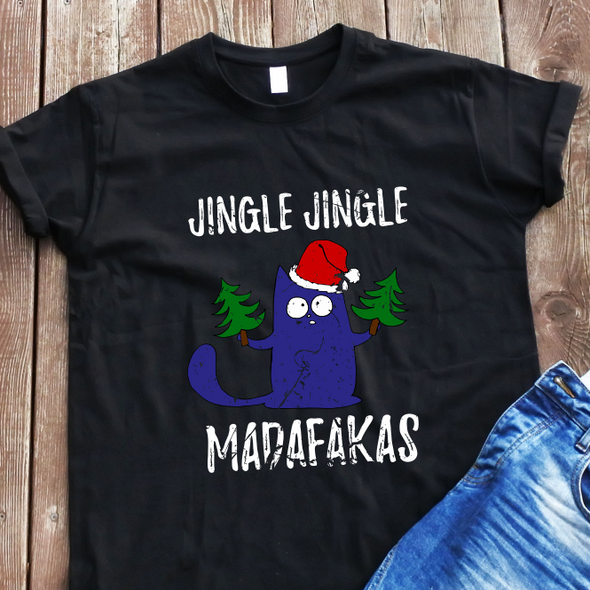 Juodi UNISEX marškinėliai "Jingle jingle"