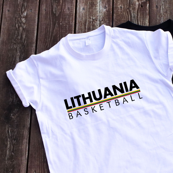 Balti unisex marškinėliai "Lithuania basketball"
