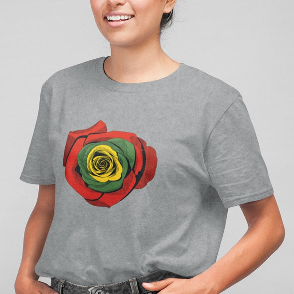 Pilki UNISEX marškinėliai "Lietuvos rožė"
