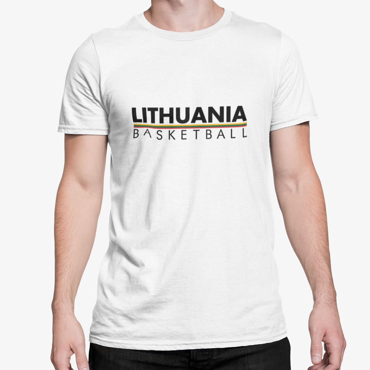 Balti unisex marškinėliai "Lithuania basketball"