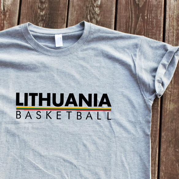 Pilki unisex marškinėliai "Lithuania basketball"