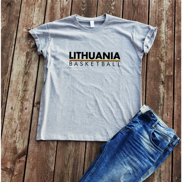 Pilki unisex marškinėliai "Lithuania basketball"