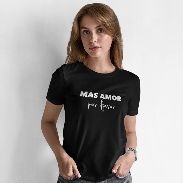 Juodi UNISEX marškinėliai "Mas amor“