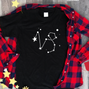 Juodi unisex marškinėliai zodiakas "Ožiaragis“