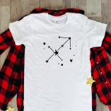 Balti unisex marškinėliai zodiakas "Šaulys“