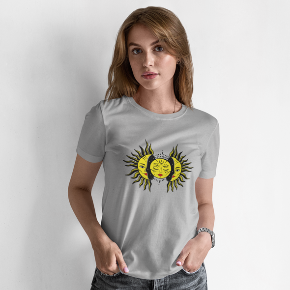 Pilki UNISEX marškinėliai "Saulė“
