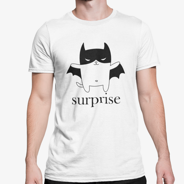 Balti UNISEX marškinėliai "Surprise"