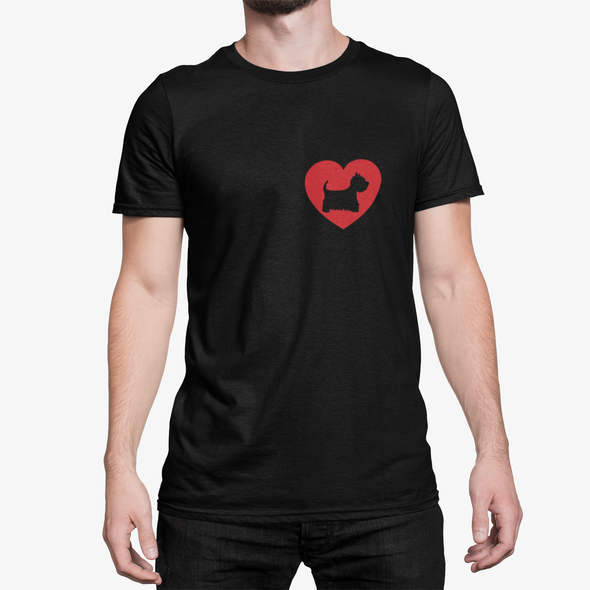 Juodi UNISEX marškinėliai "Šuo širdyje"