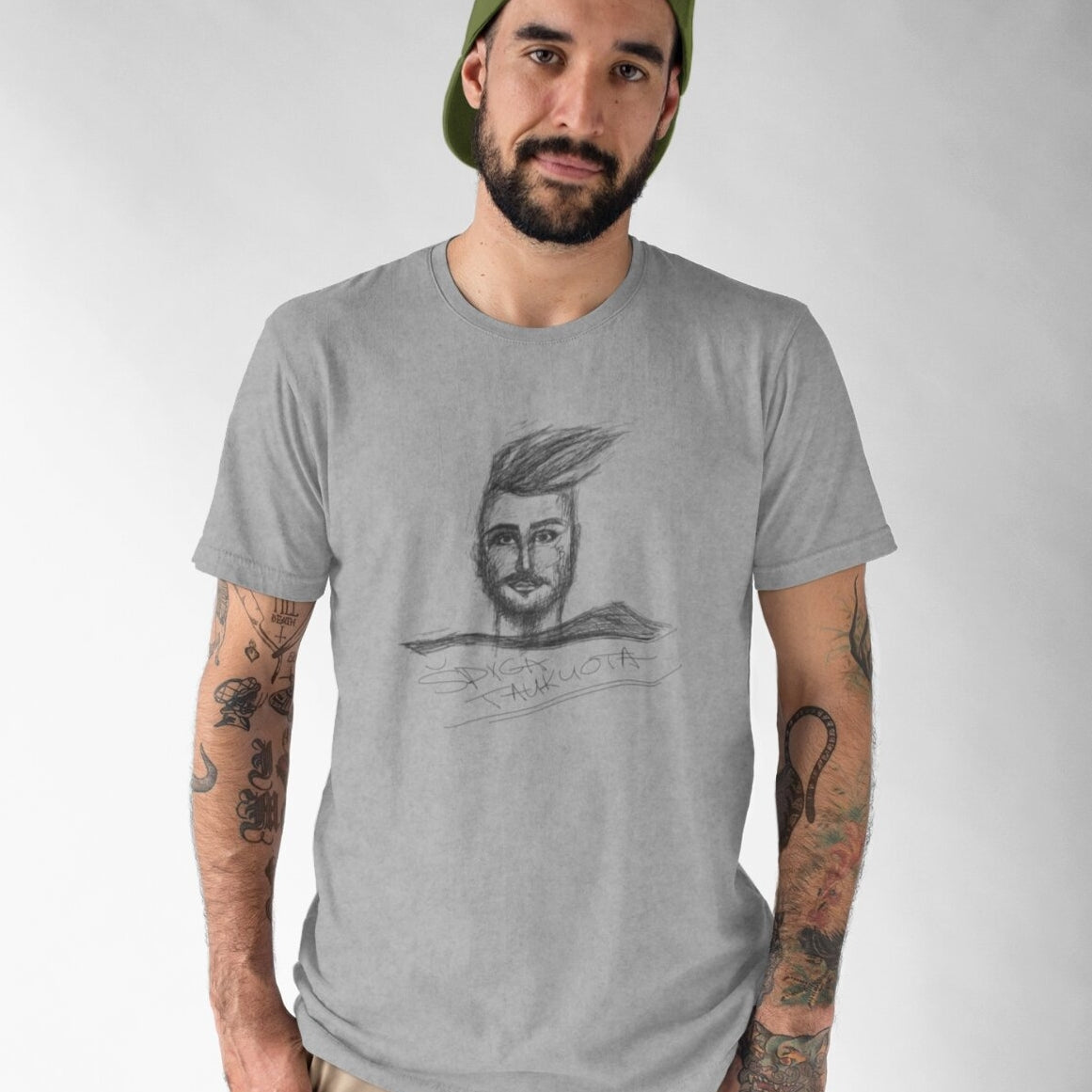 Pilki UNISEX marškinėliai "Tado Blindos portretas"