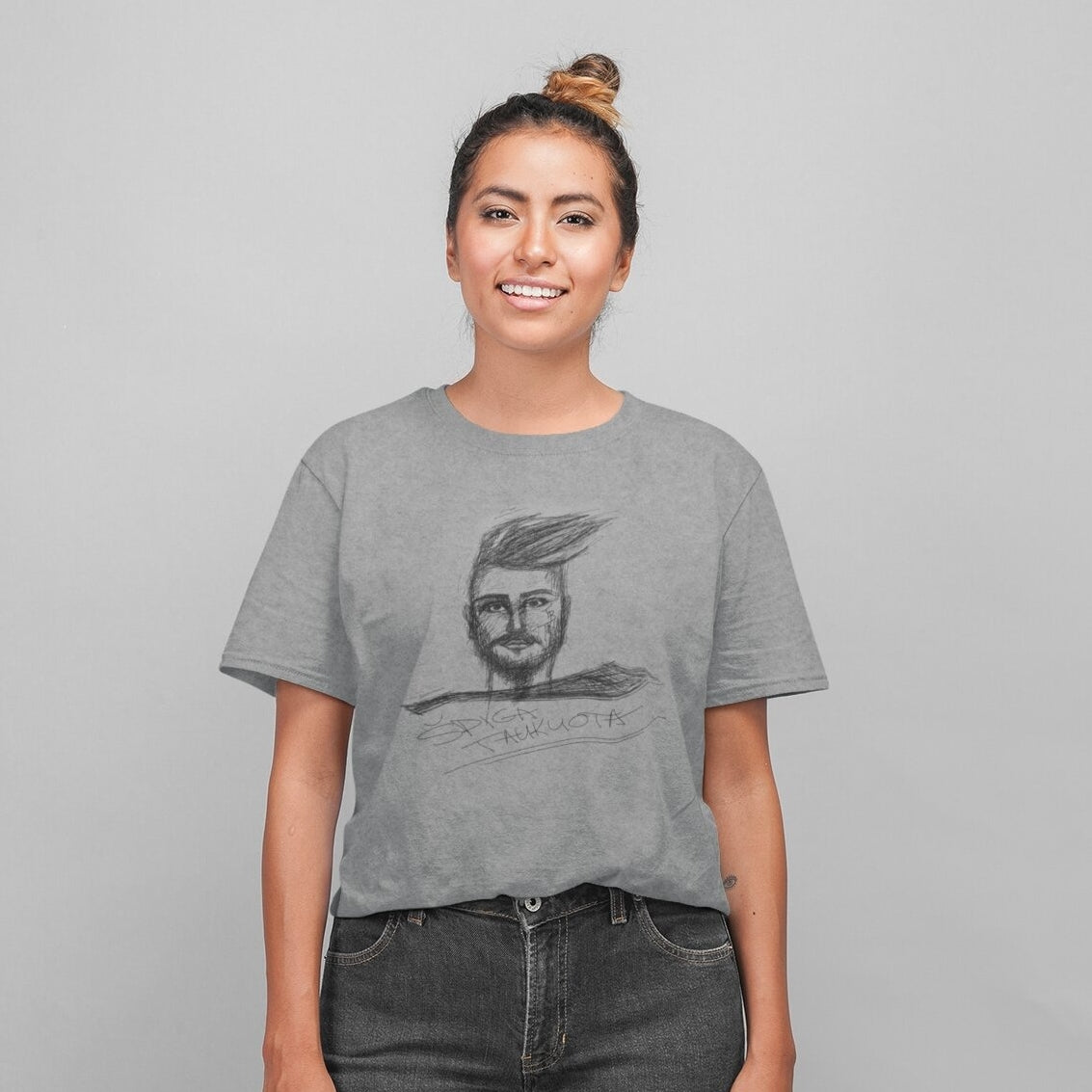 Pilki UNISEX marškinėliai "Tado Blindos portretas"