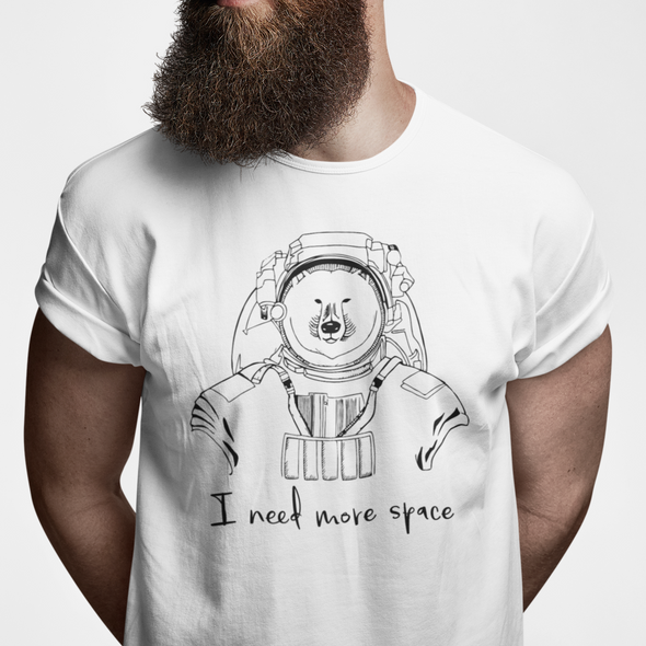 Balti UNISEX marškinėliai "I need more space"
