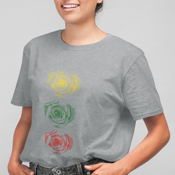 Pilki UNISEX marškinėliai "Trys rožės"