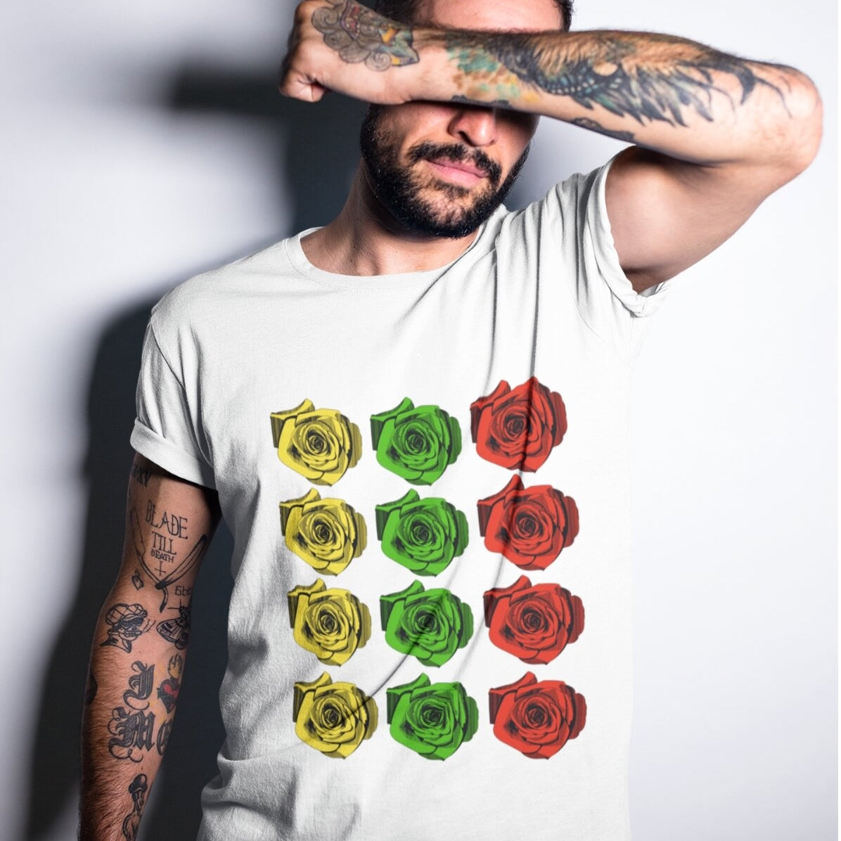 Balti UNISEX marškinėliai "Žydinti vėliava"