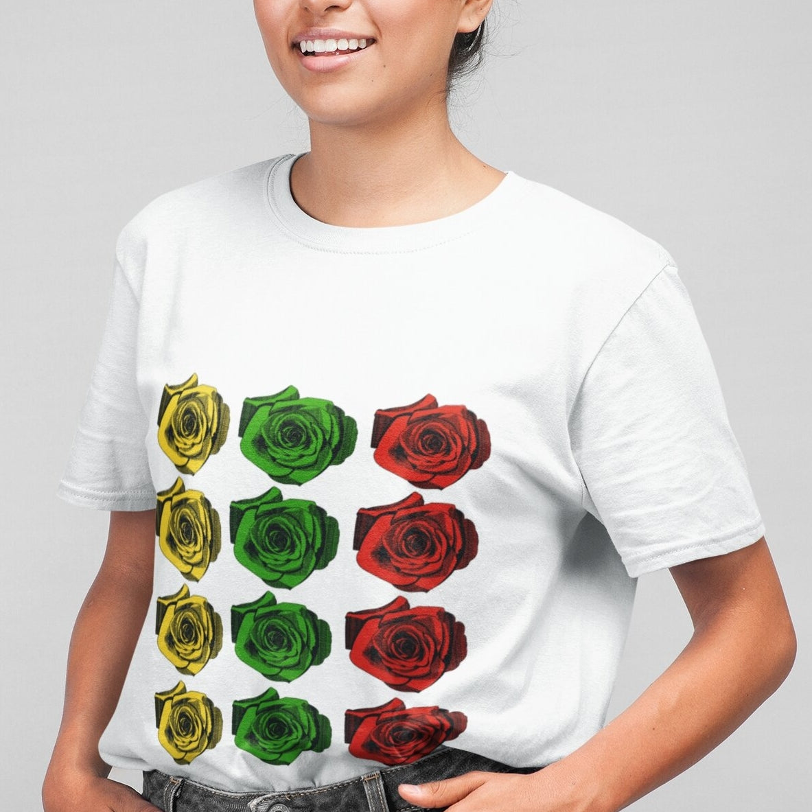 Balti UNISEX marškinėliai "Žydinti vėliava"