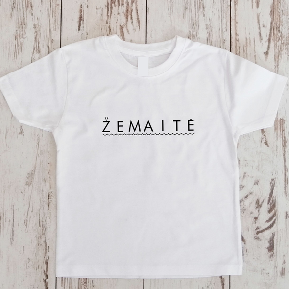 Balti vaikiški marškinėliai "Žemaitė"