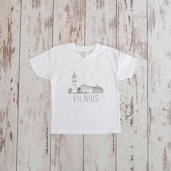 Balti vaikiški marškinėliai "Vilnius"