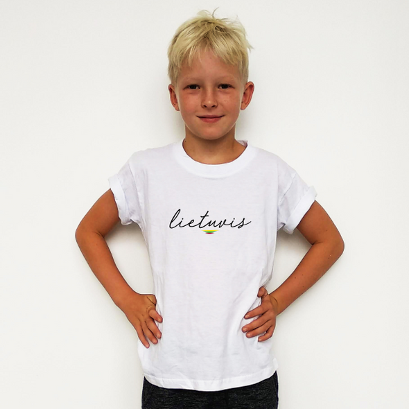 Balti vaikiški marškinėliai "Lietuvis“