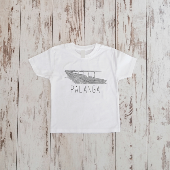 Balti vaikiški marškinėliai "Palanga"