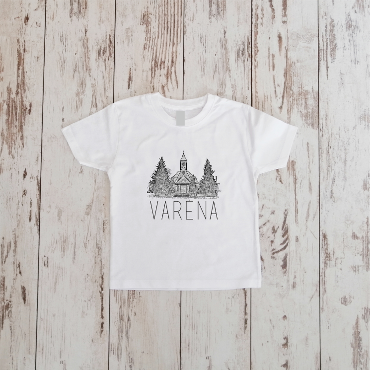 Balti vaikiški marškinėliai "Varėna"