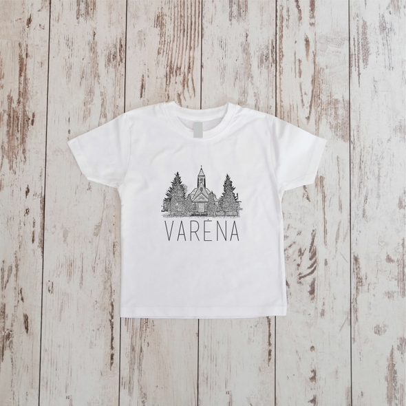Balti vaikiški marškinėliai "Varėna"