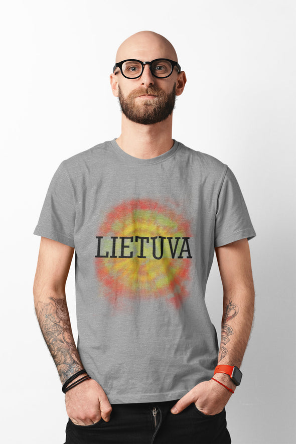 Pilki melanžiniai UNISEX marškinėliai "Lietuvos batika"