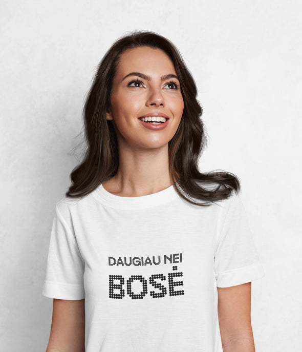 Balti UNISEX marškinėliai "Daugiau nei bosė"