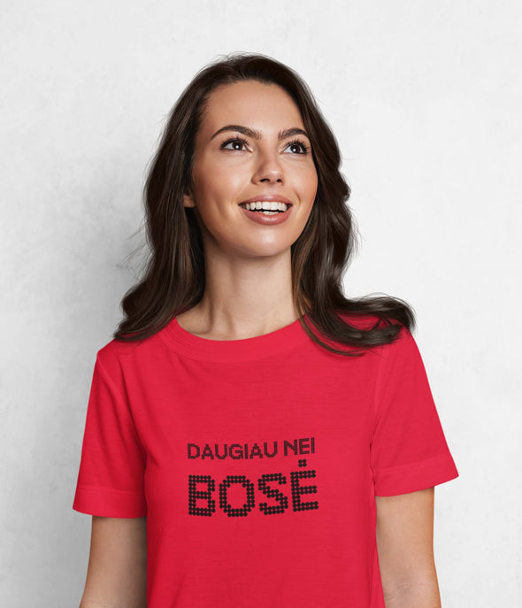 Raudoni UNISEX marškinėliai "Daugiau nei bosė"