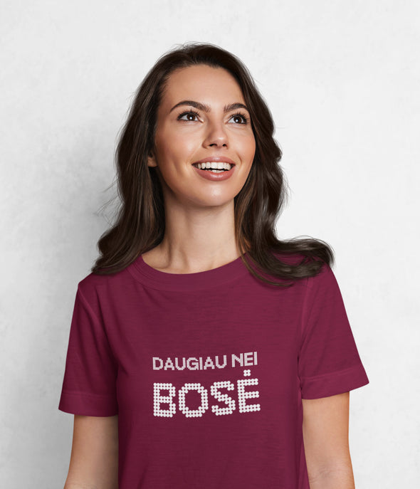 Burgundiški UNISEX marškinėliai "Daugiau nei bosė"
