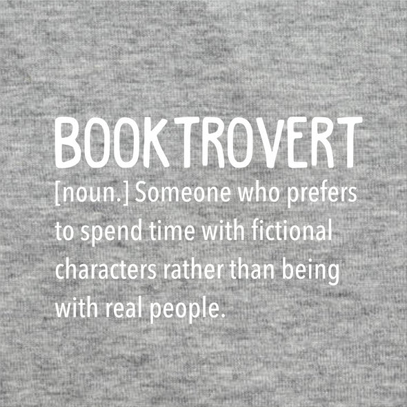 Pilkas UNISEX džemperis be gobtuvo "Booktrovert"