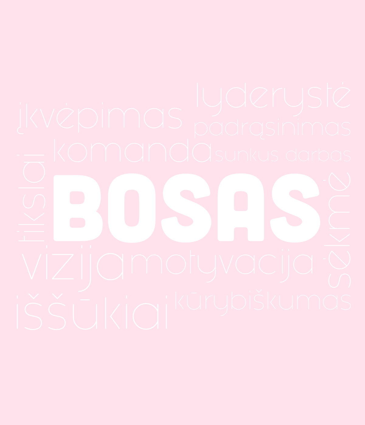 Rausvas organinės medvilnės džemperis be kapišono "Boso žodžiai"