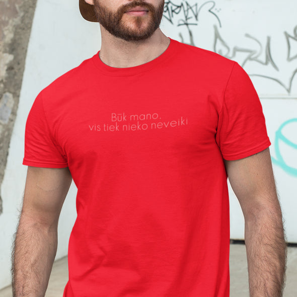 Raudoni UNISEX marškinėliai "Būk mano"
