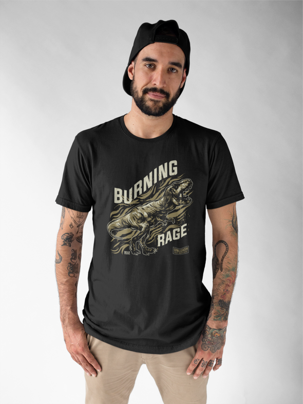 Juodi UNISEX marškinėliai "Burning rage“