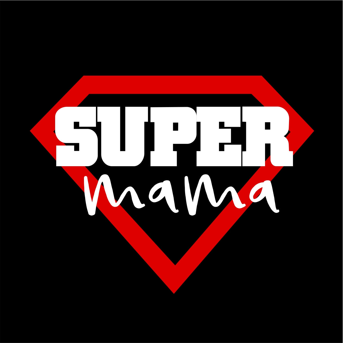 Juodi unisex marškinėliai "Mano mama super“