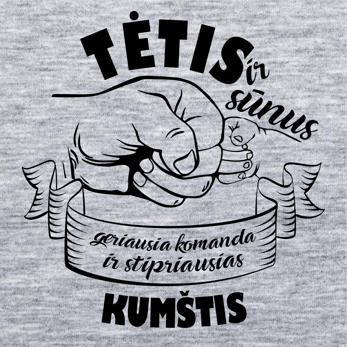 Pilki marškinėliai ir bodis "Tėtis ir sūnus“ (L dydis) JUODOJO PENKTADIENIO pasiūlymas!