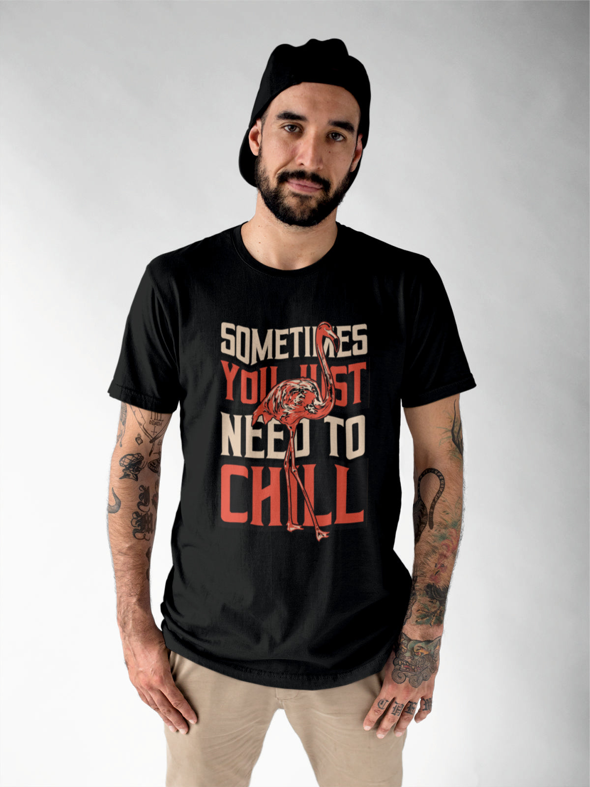 Juodi UNISEX marškinėliai "Chill“