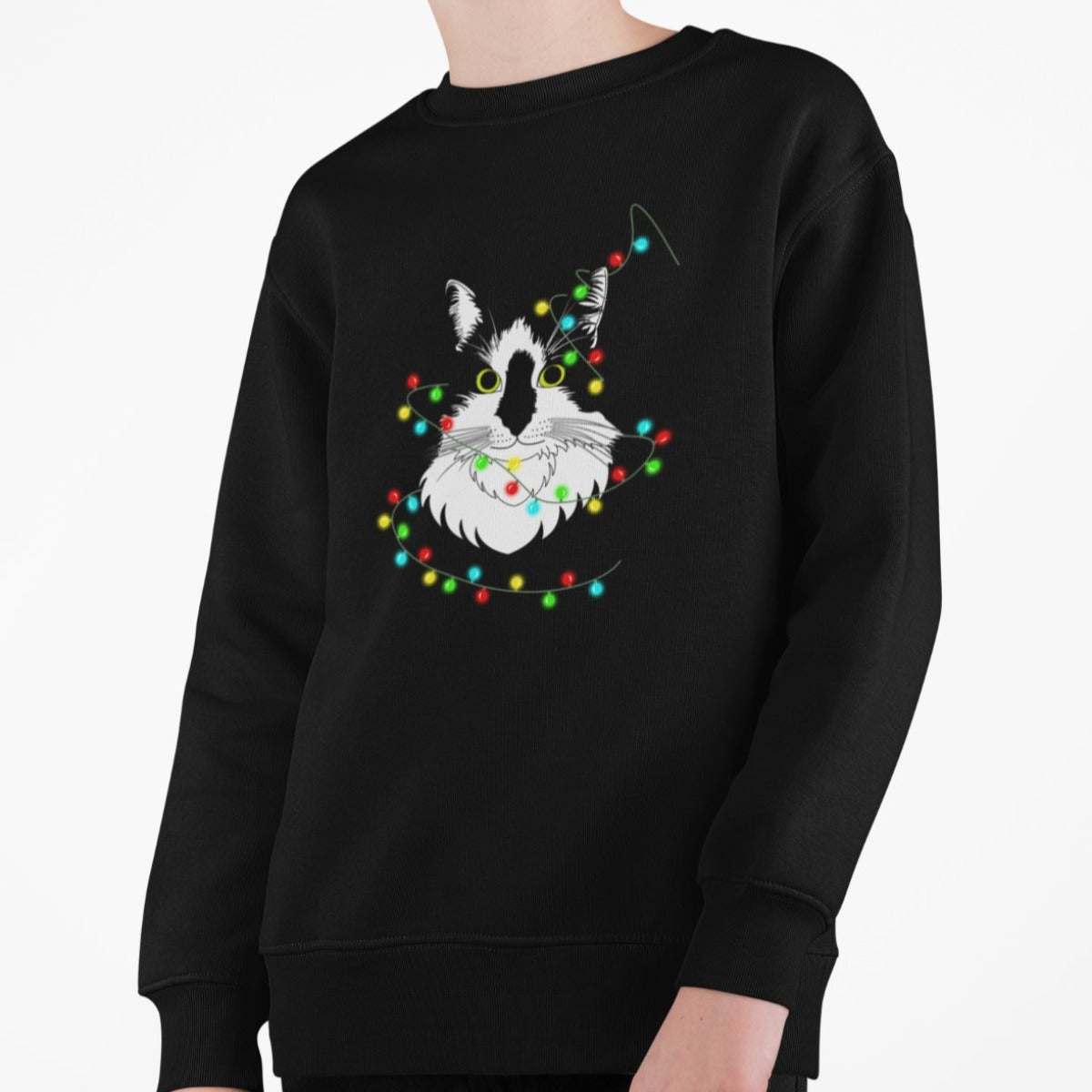 Vaikiškas juodas kalėdinis džemperis "Įsipainiojau"