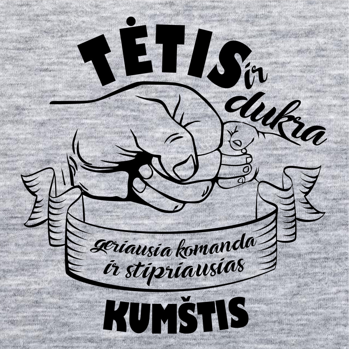 Pilki marškinėliai "Tėtis ir dukra“ (XL dydis) JUODOJO PENKTADIENIO pasiūlymas!