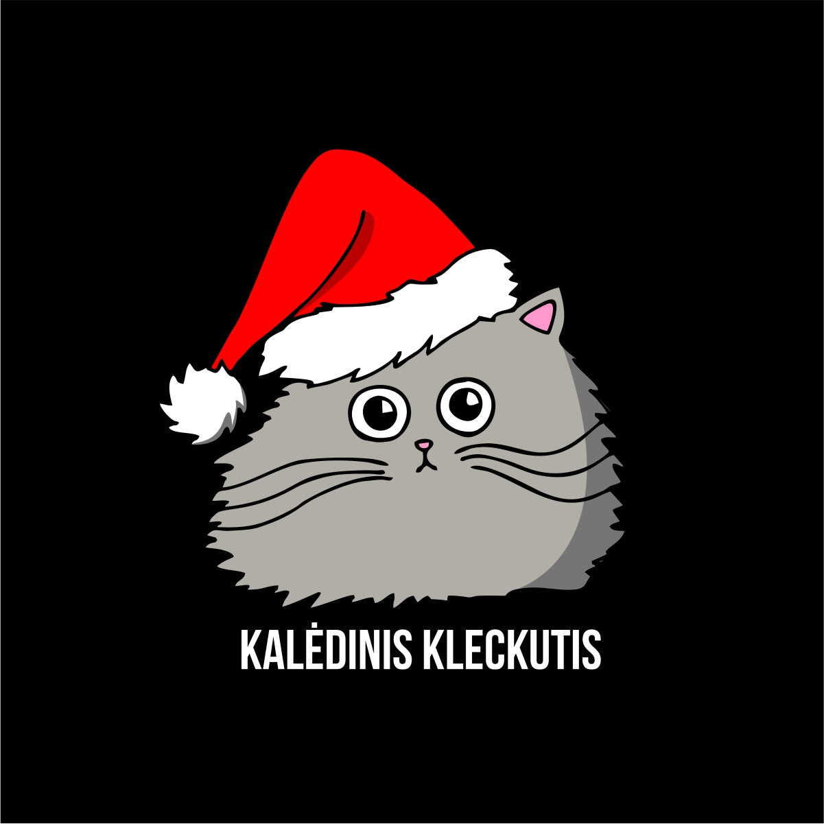 Juodi unisex marškinėliai "Kalėdinis kleckutis"