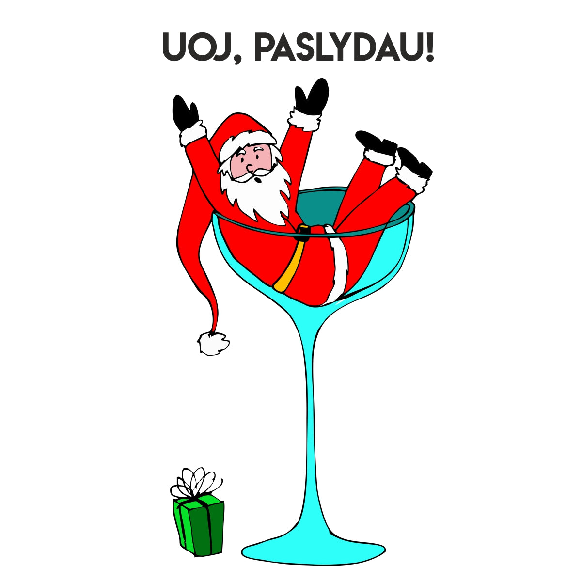 Baltas UNISEX džemperis be gobtuvo "Uoj, paslydau"