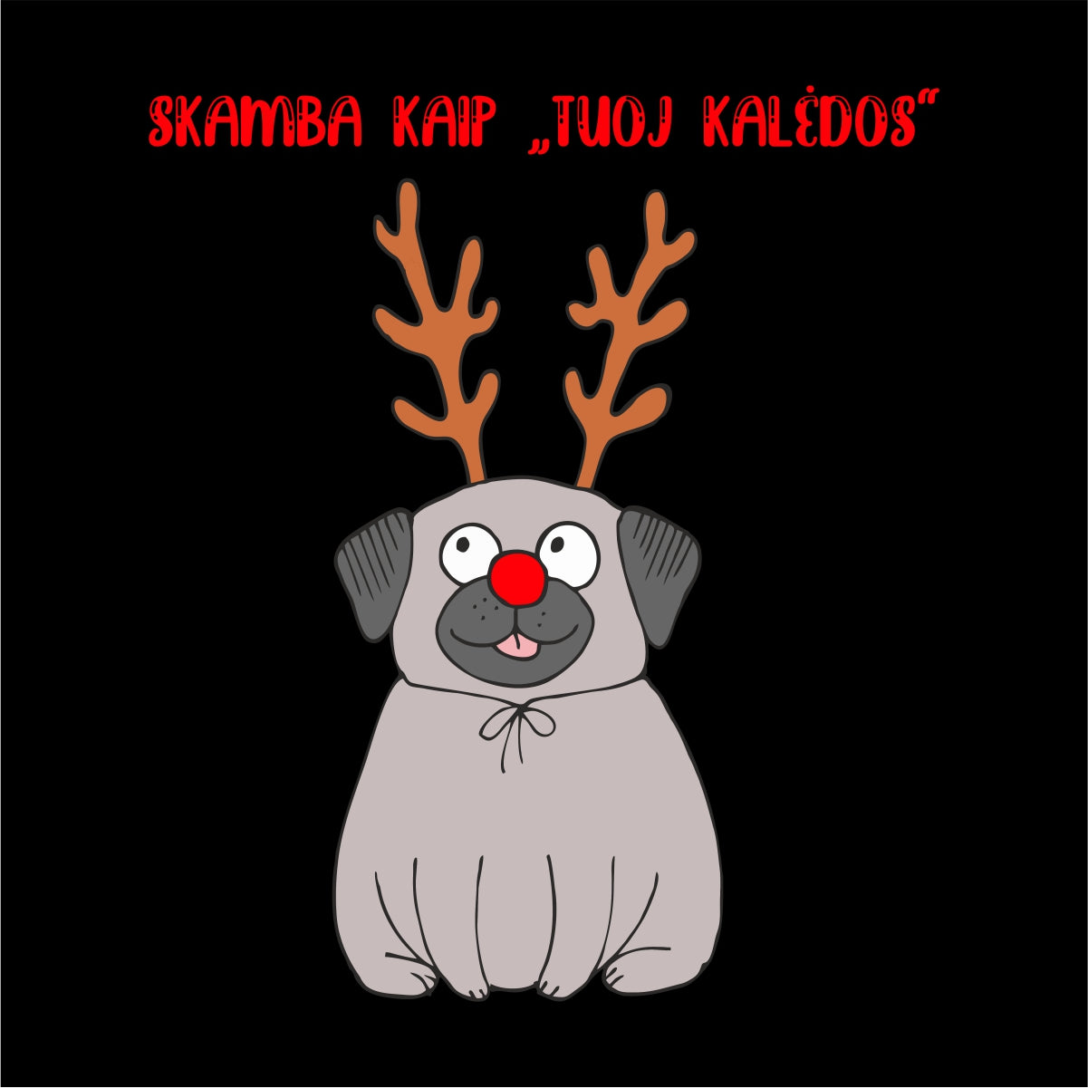 Juodas UNISEX džemperis Kalėdoms su spauda "Skamba kaip"