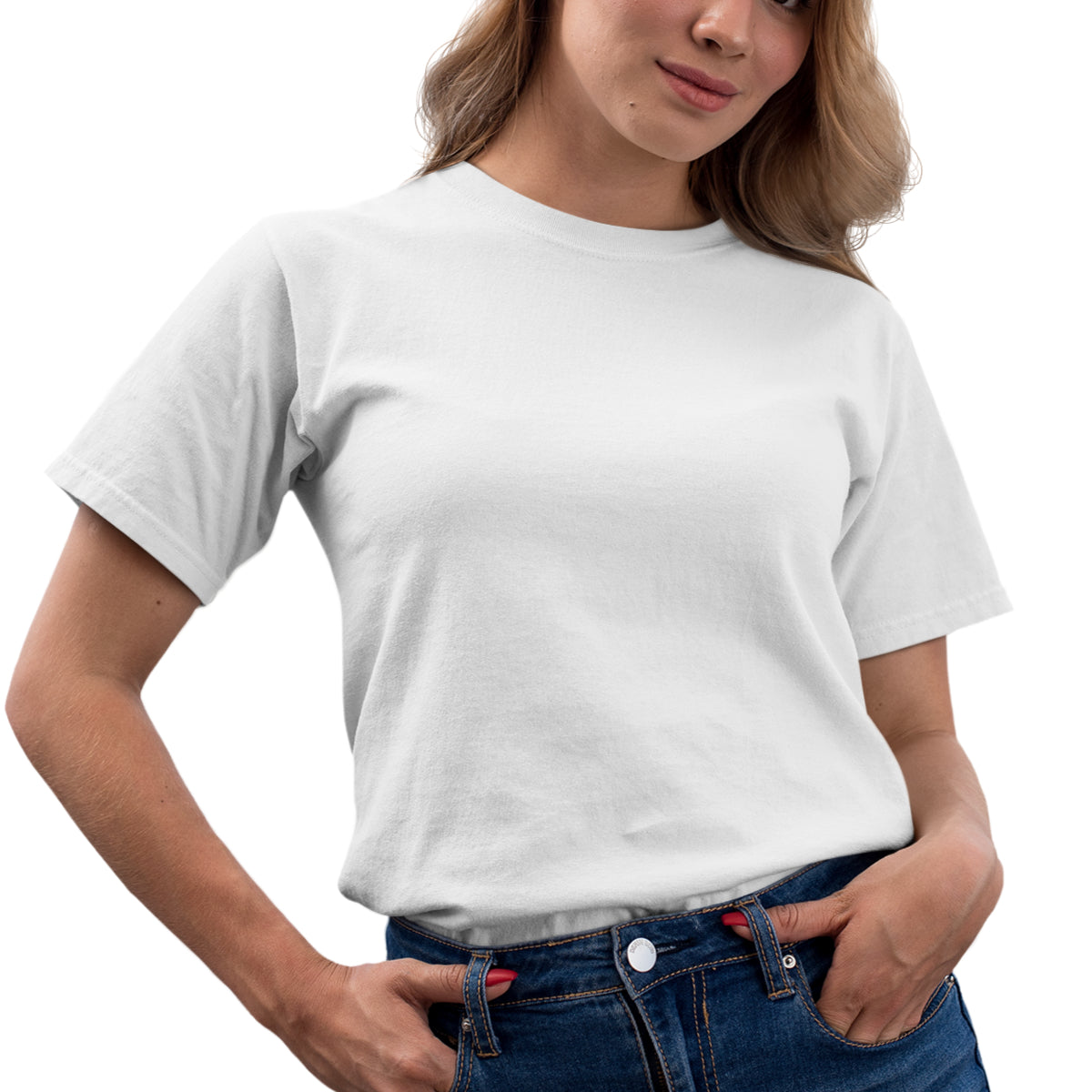 Balti UNISEX ekologiškos medvilnės marškinėliai be spaudos