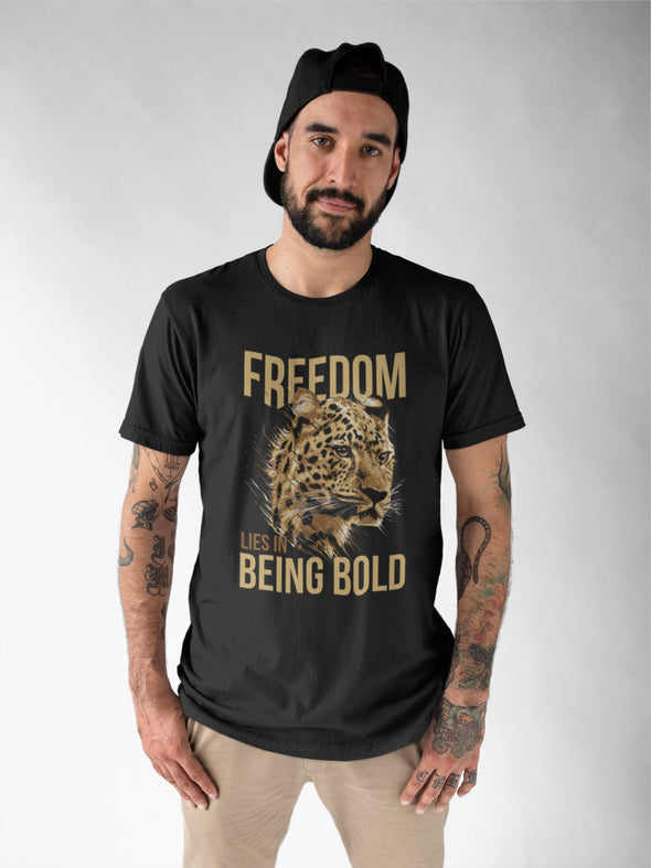 Juodi UNISEX marškinėliai "Freedom“