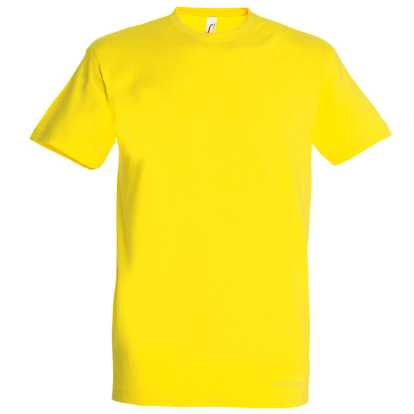 Geltoni UNISEX medvilniniai Špyga taukuota marškinėliai