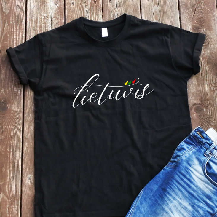 Juodi marškinėliai "Lietuvis naujas"