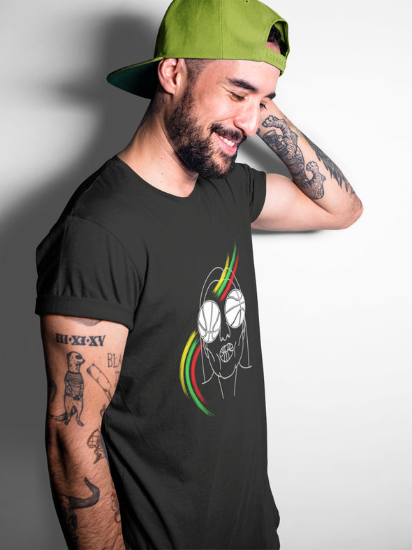 Juodi UNISEX marškinėliai "Merginos mato tik krepšinį"
