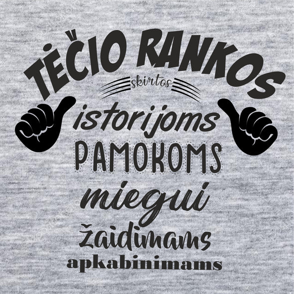 Pilkas džemperis be gobtuvo "Tėčio rankos"